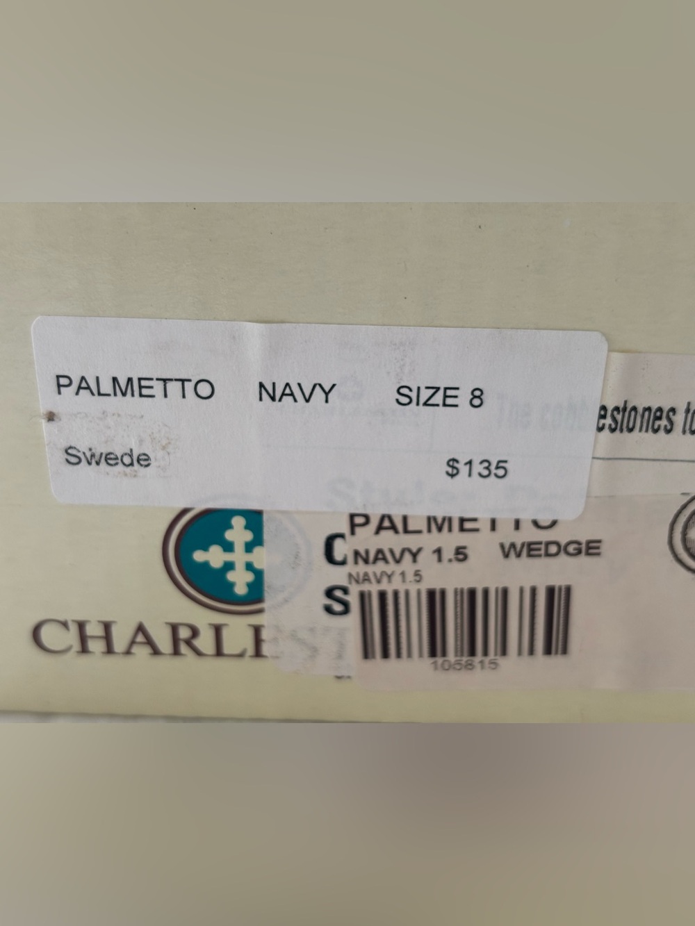 Charleston Shoe Co. PALMETTO Navy Blue Croc size 8 wedge sandal - NWT & Box - Picture 6 of 12